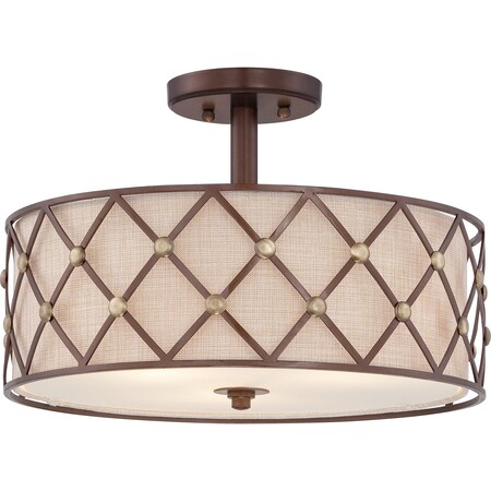Quoizel Brown Lattice Semi-Flush Mount BWL1717CC